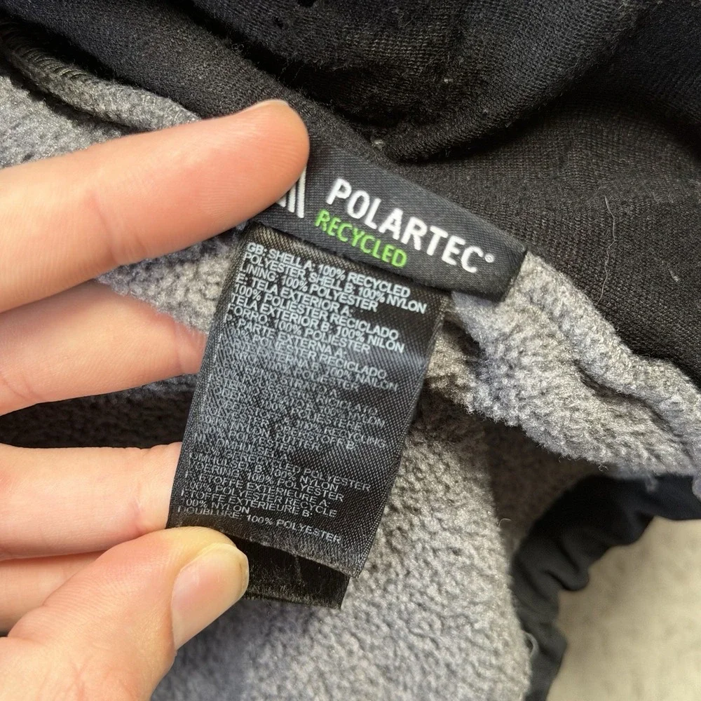 The North Face Denali Jacket Mens 3XL Black Grey Full Zip Fleece Polartec Pocket